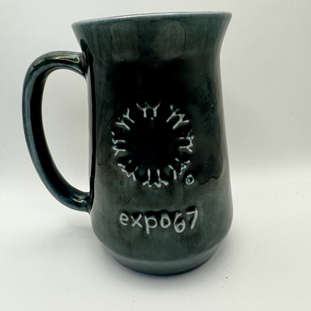 Vintage Montreal Expo 67 Bluish Green Coffee Tea Mug‎ Canada World’s Fairki